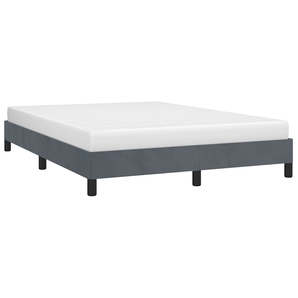 vidaXL Cadru de pat fără saltea, gri închis, 137x190 cm, catifea integrală
