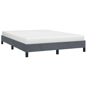 Posteljni okvir brez vzmetnice temno siv 137x190 cm poln žamet