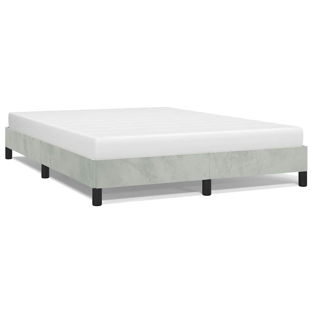 Posteljni okvir brez vzmetnice svetlo siv 152x203 cm žamet Queen - slika 2