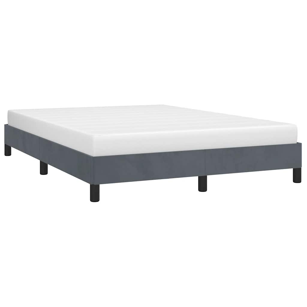 vidaXL Cadru de pat fără saltea, gri închis, 152x203 cm, catifea, Queen