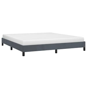 Posteljni okvir brez vzmetnice temno siv 193x203 cm kraljevski žamet