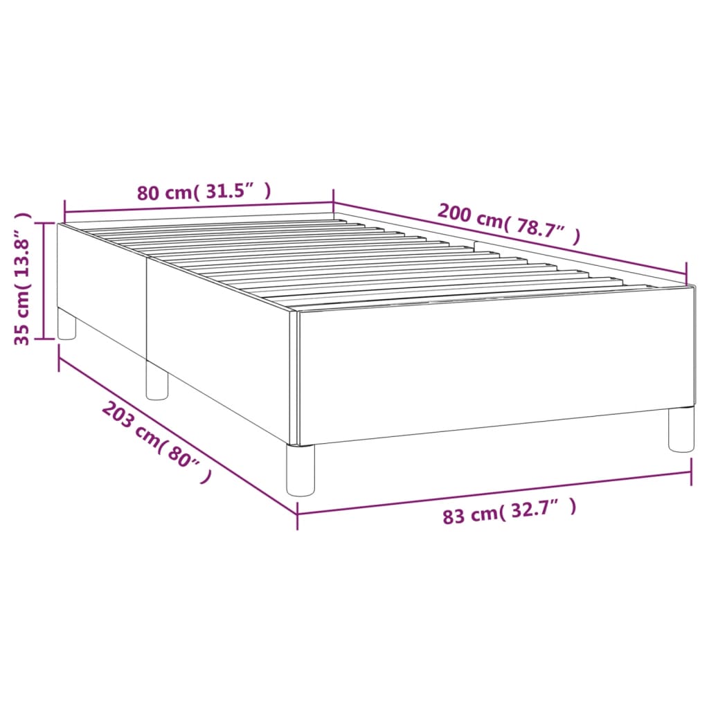 Posteljni okvir svetlo siv 80x200 cm blago