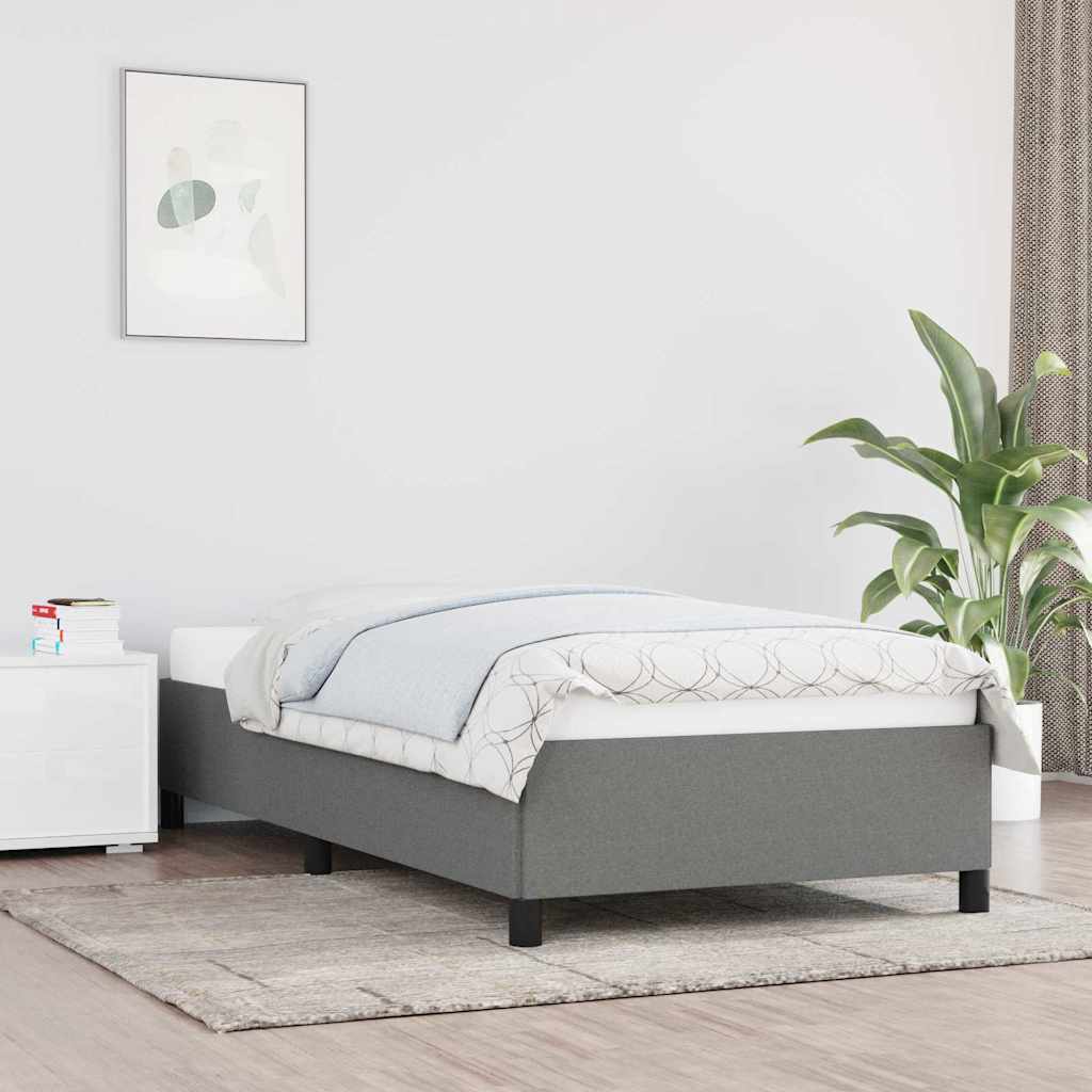 vidaXL Sengeramme uden madras Mørkegrå 90x200 cm Stof