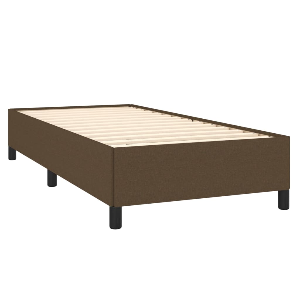 vidaXL Bedframe zonder matras 100x200 cm stof donkerbruin afbeelding