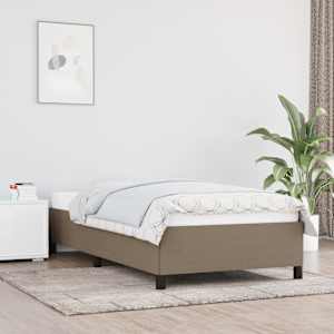 Rám postele bez matrace taupe 100 x 200 cm textil - obrázek 1