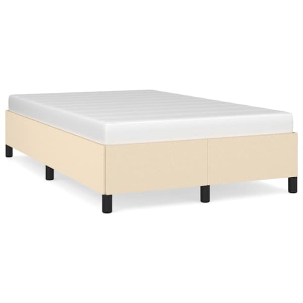 vidaXL Voodiraam ilma Madratsikreemita 120x200 cm kangas