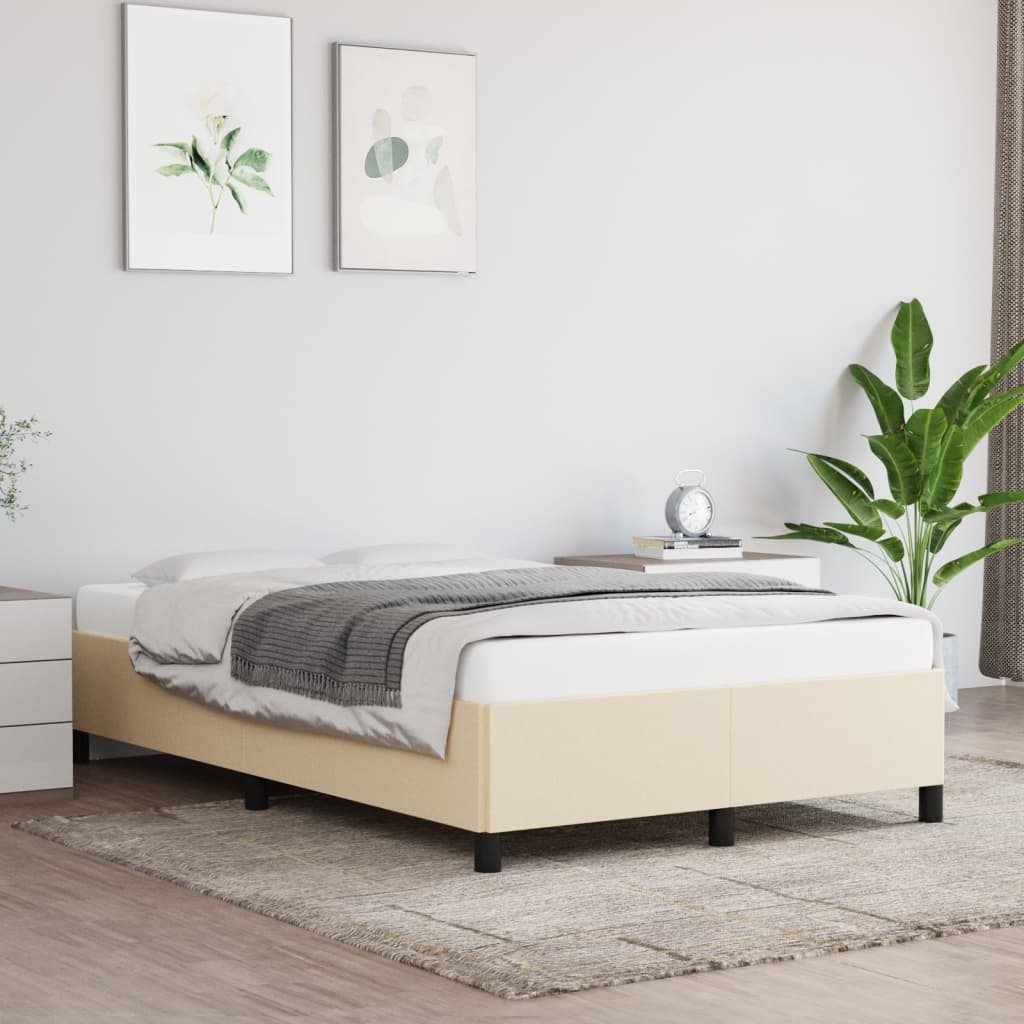 vidaXL Cadru de pat, crem, 120×200 cm, material textil 120x200 imagine noua