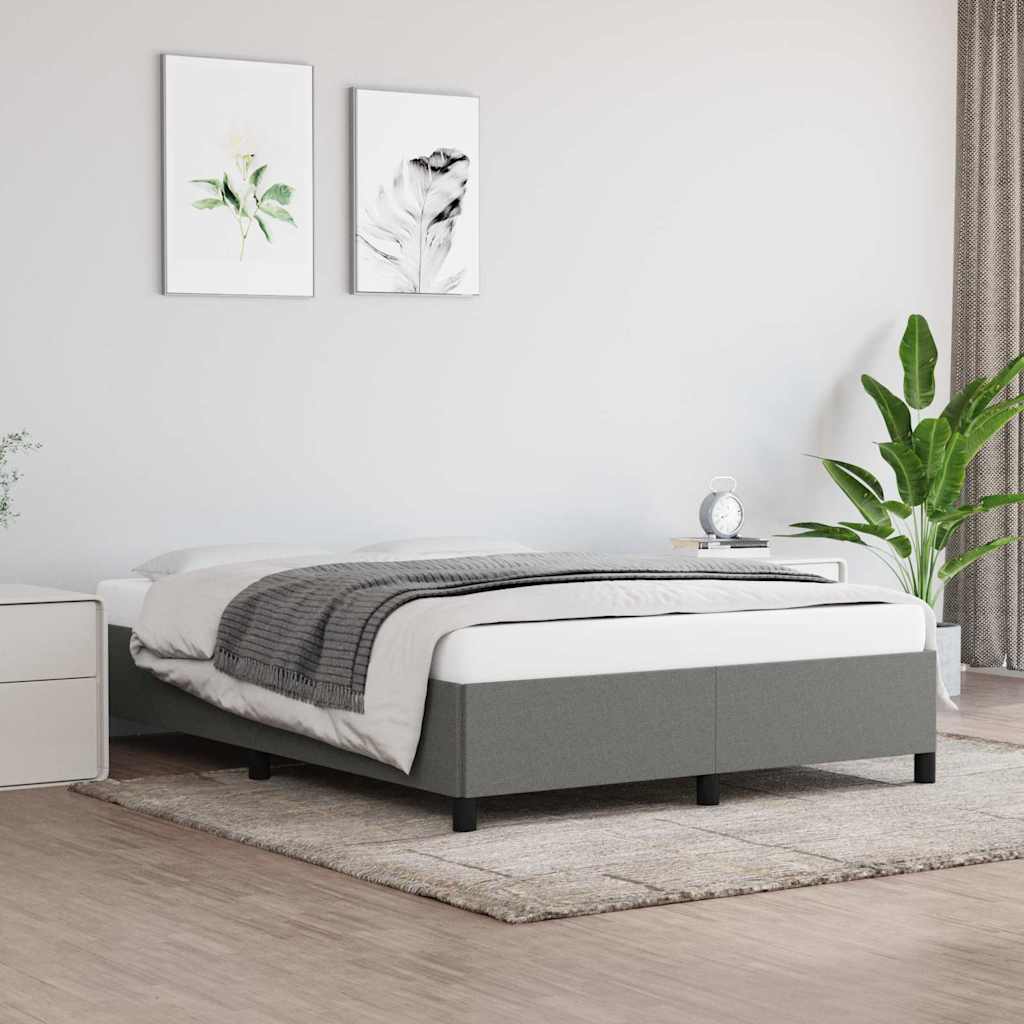 vidaXL sengeramme uden madras 140x190 cm stof mørkegrå