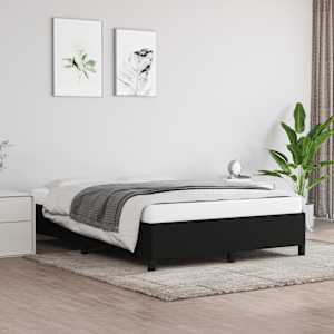 Rám postele bez matrace černý 140 x 190 cm textil - obrázek 1