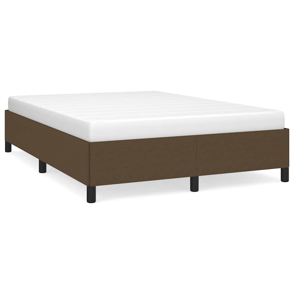 vidaXL Bedframe zonder matras stof donkerbruin 140x190 cm bruin, foto 3