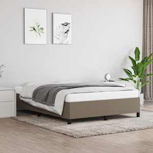 Rám postele bez matrace taupe 140 x 190 cm textil - obrázek 1