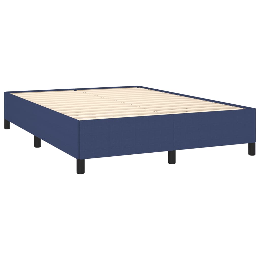 vidaXL Bedframe zonder matras stof blauw 140x190 cm afbeelding