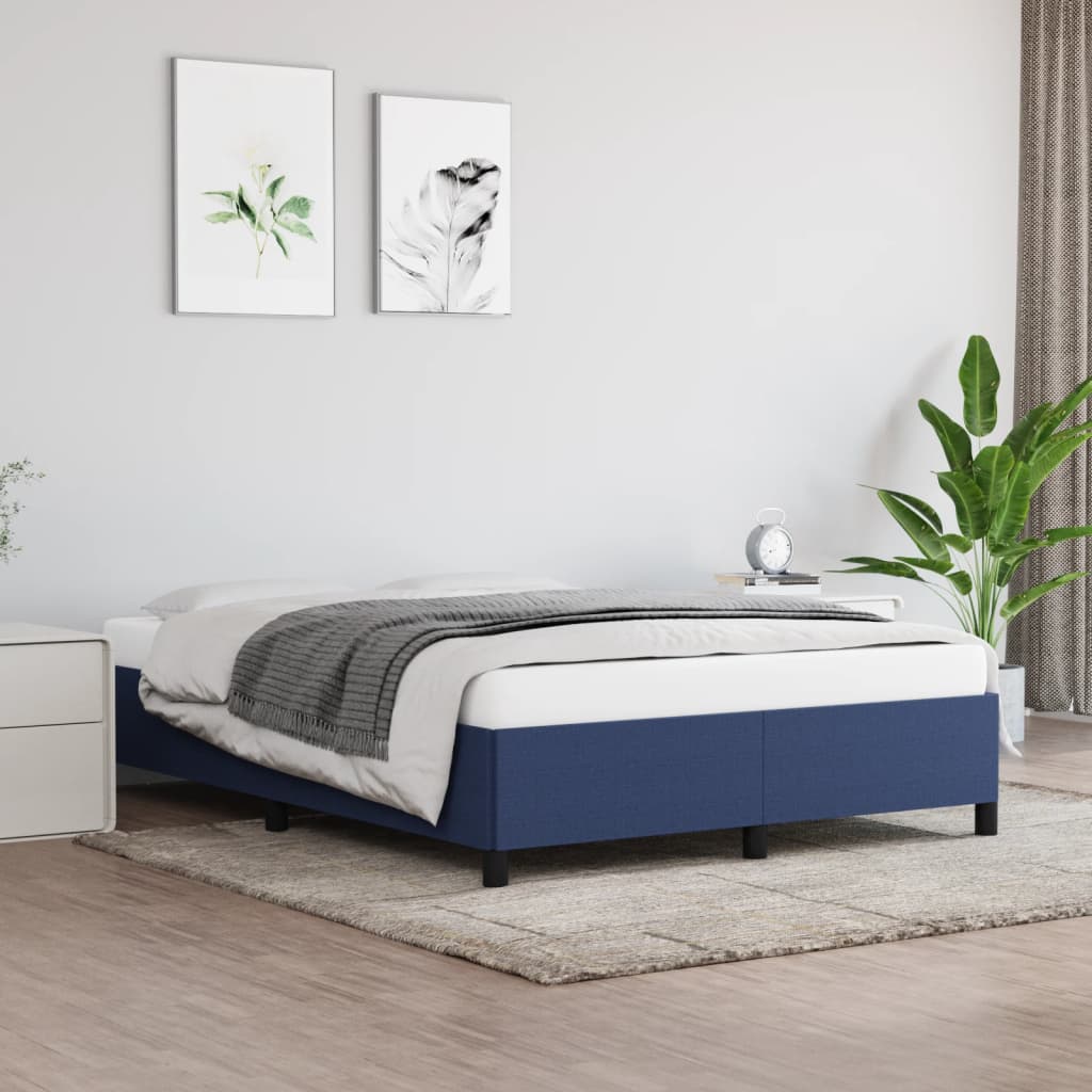 Bettgestell Blau 140×190 cm Stoff