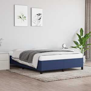 Rám postele bez matrace modrý 140 x 190 cm textil - obrázek 1
