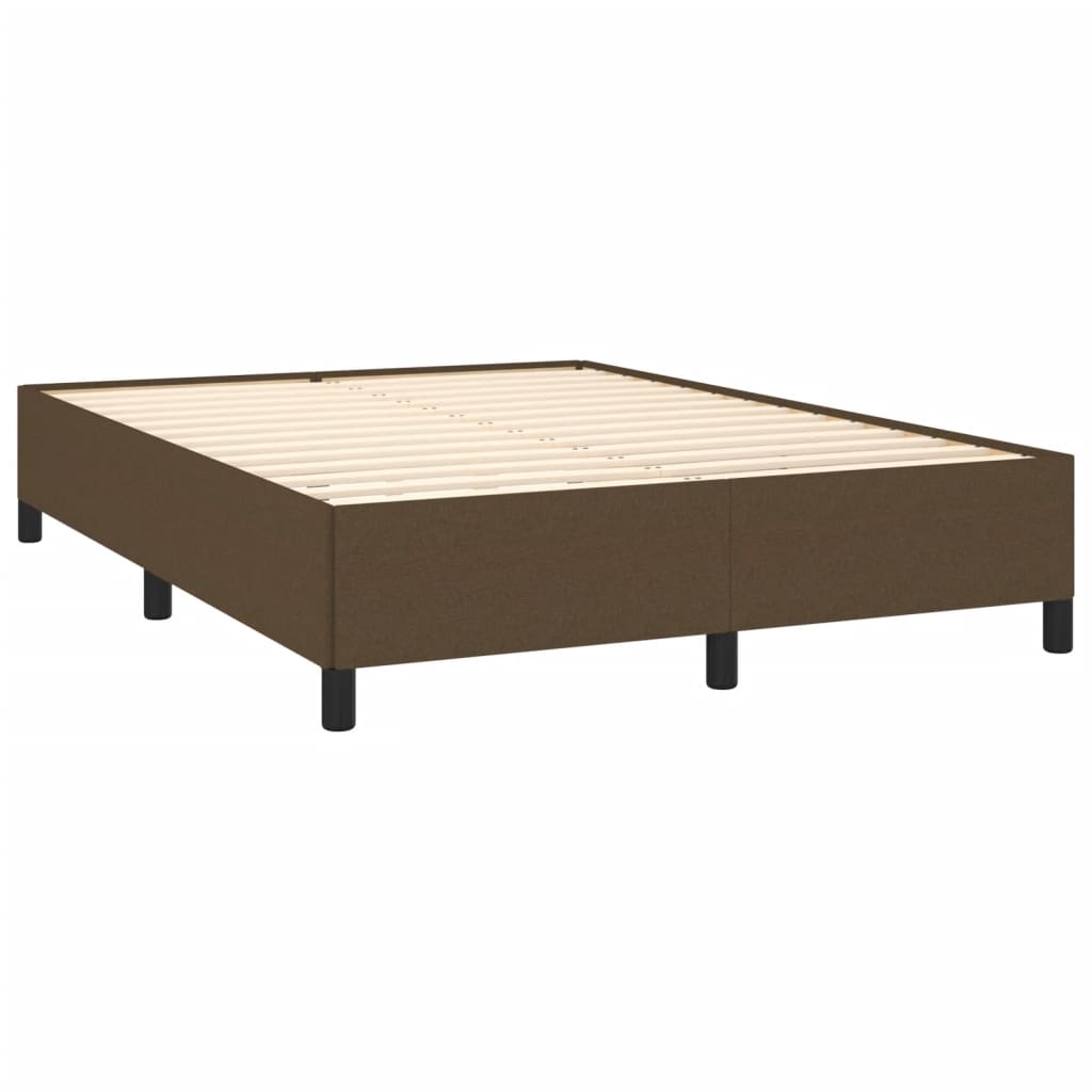 vidaXL Bedframe zonder matras stof donkerbruin 140x200 cm afbeelding