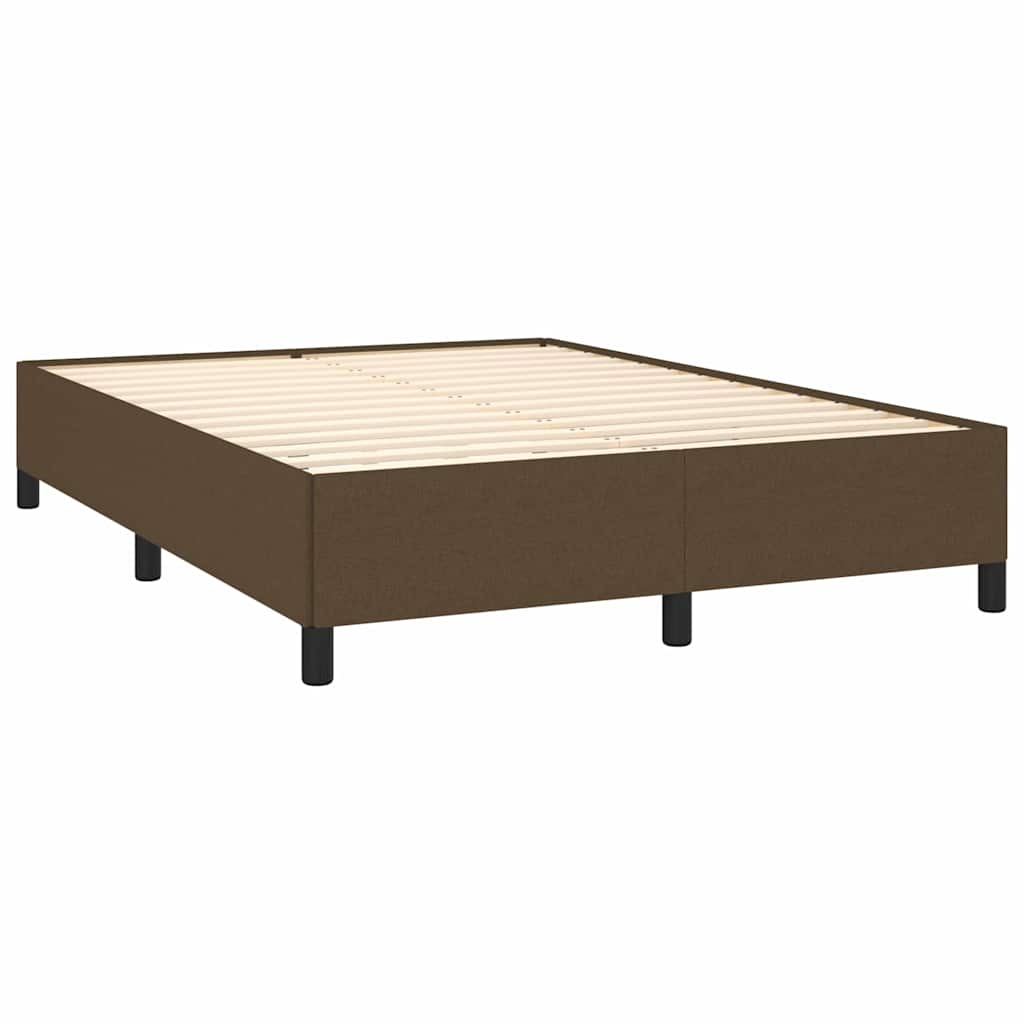 vidaXL Bedframe zonder matras stof donkerbruin 140x200 cm bruin, foto 2