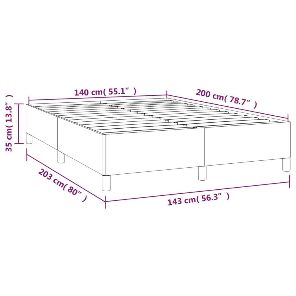 Posteljni okvir krem 140x200 cm blago