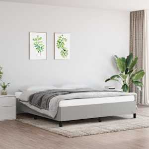 Posteljni okvir brez vzmetnice svetlo siv 160x200 cm blago