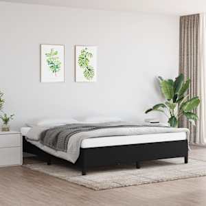 Rám postele bez matrace černý 160 x 200 cm textil - obrázek 1