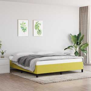 Rám postele bez matrace zelený 160 x 200 cm textil - obrázek 1
