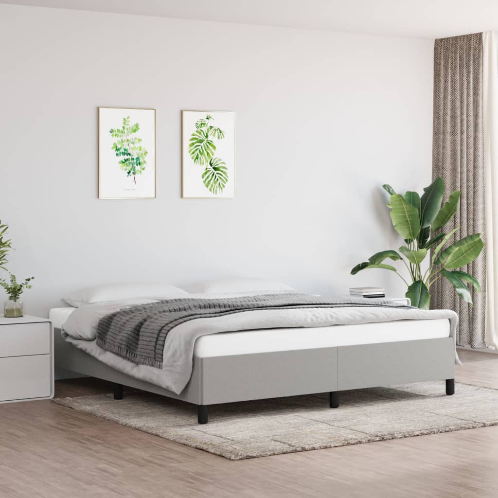 vidaXL Rama ka bez materaca, jasnoszara, 180x200 cm, obita tkanin