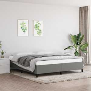 Rám postele bez matrace tmavě šedý 180 x 200 cm textil - obrázek 1