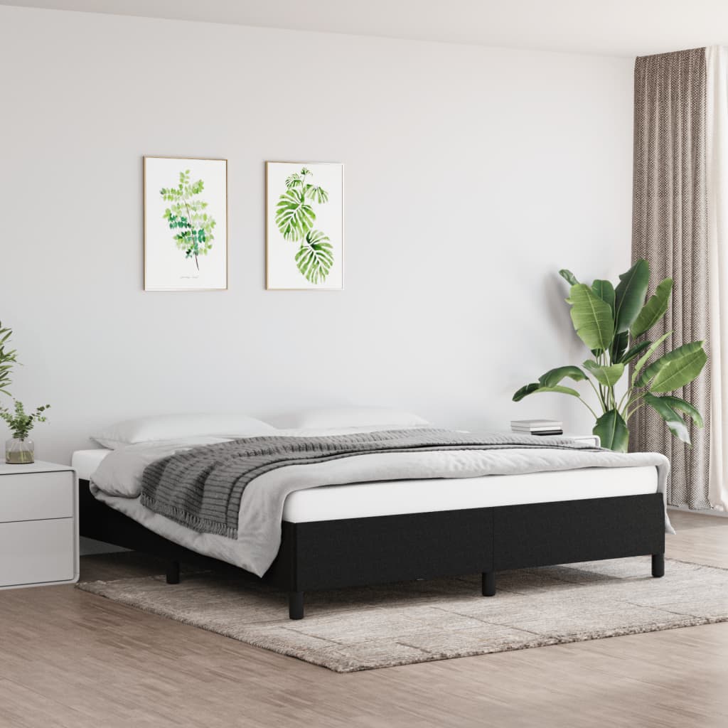 vidaXL Cadru de pat, negru, 180 x 200 cm, material textil vidaXL imagine 2022