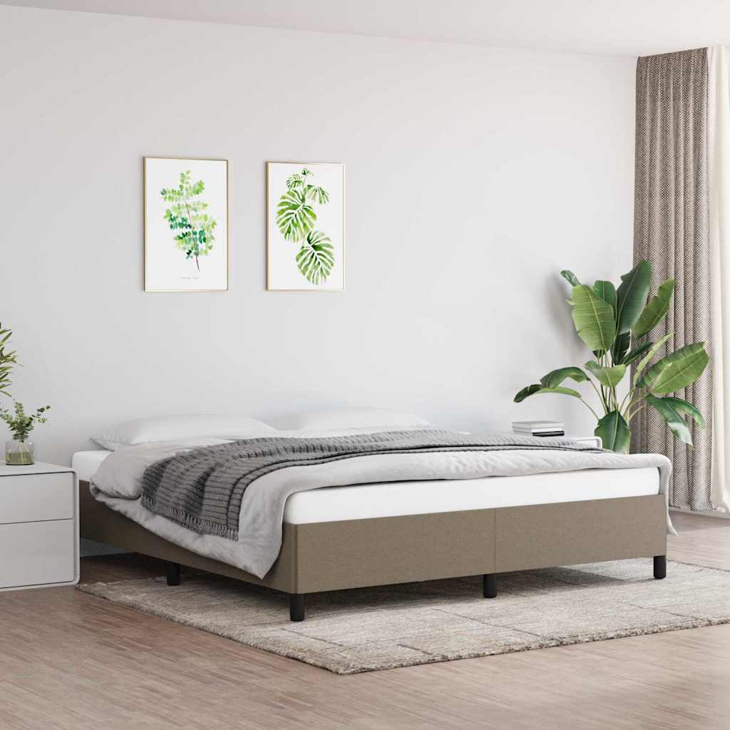 vidaXL Rama ��ka bez materaca, taupe, 180x200 cm, obita tkanin�