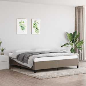 Rám postele bez matrace taupe 180 x 200 cm textil - obrázek 1