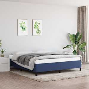 Rám postele bez matrace modrý 180 x 200 cm textil - obrázek 1