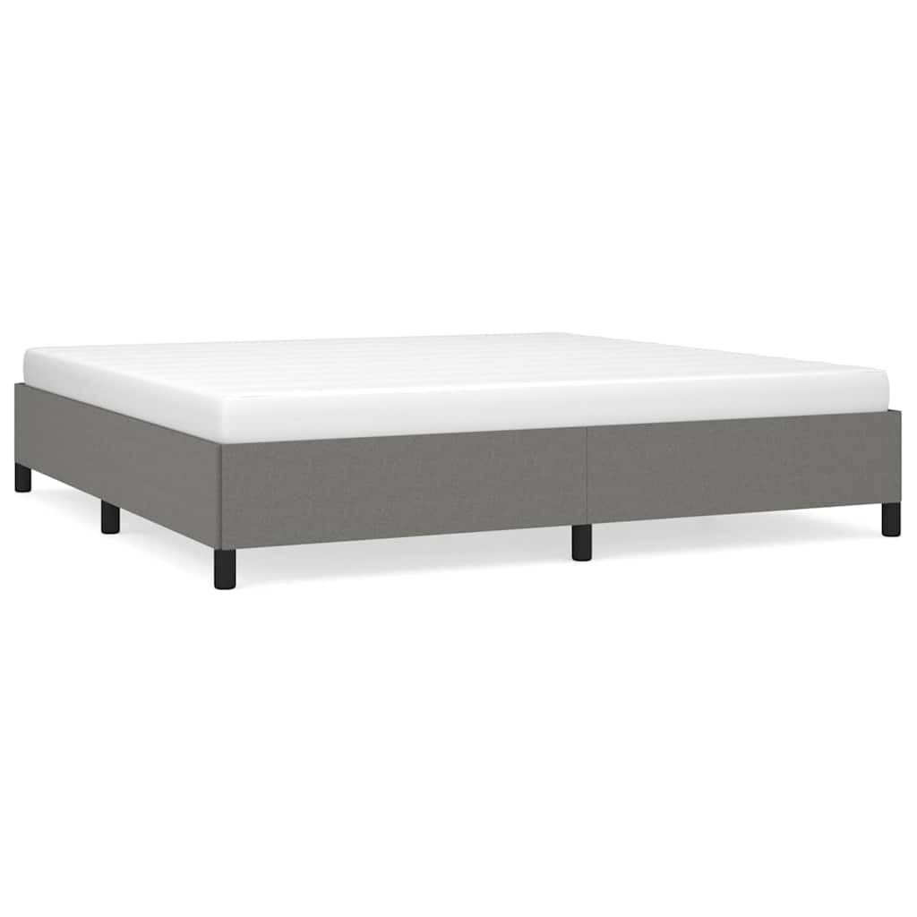 vidaXL Bedframe zonder matras stof donkergrijs 200x200 cm grijs, foto 3