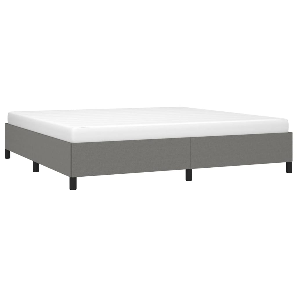 vidaXL Bedframe zonder matras stof donkergrijs 200x200 cm afbeelding