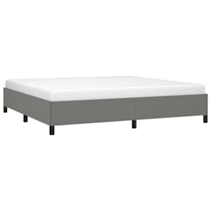Rám postele bez matrace tmavě šedý 200 x 200 cm textil - obrázek 3