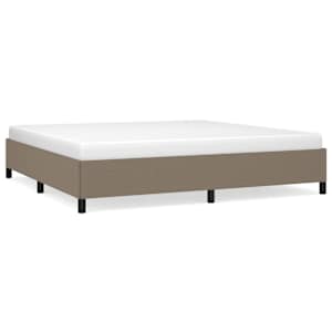 Rám postele bez matrace taupe 200 x 200 cm textil - obrázek 2