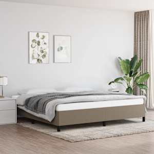 Rám postele bez matrace taupe 200 x 200 cm textil - obrázek 1