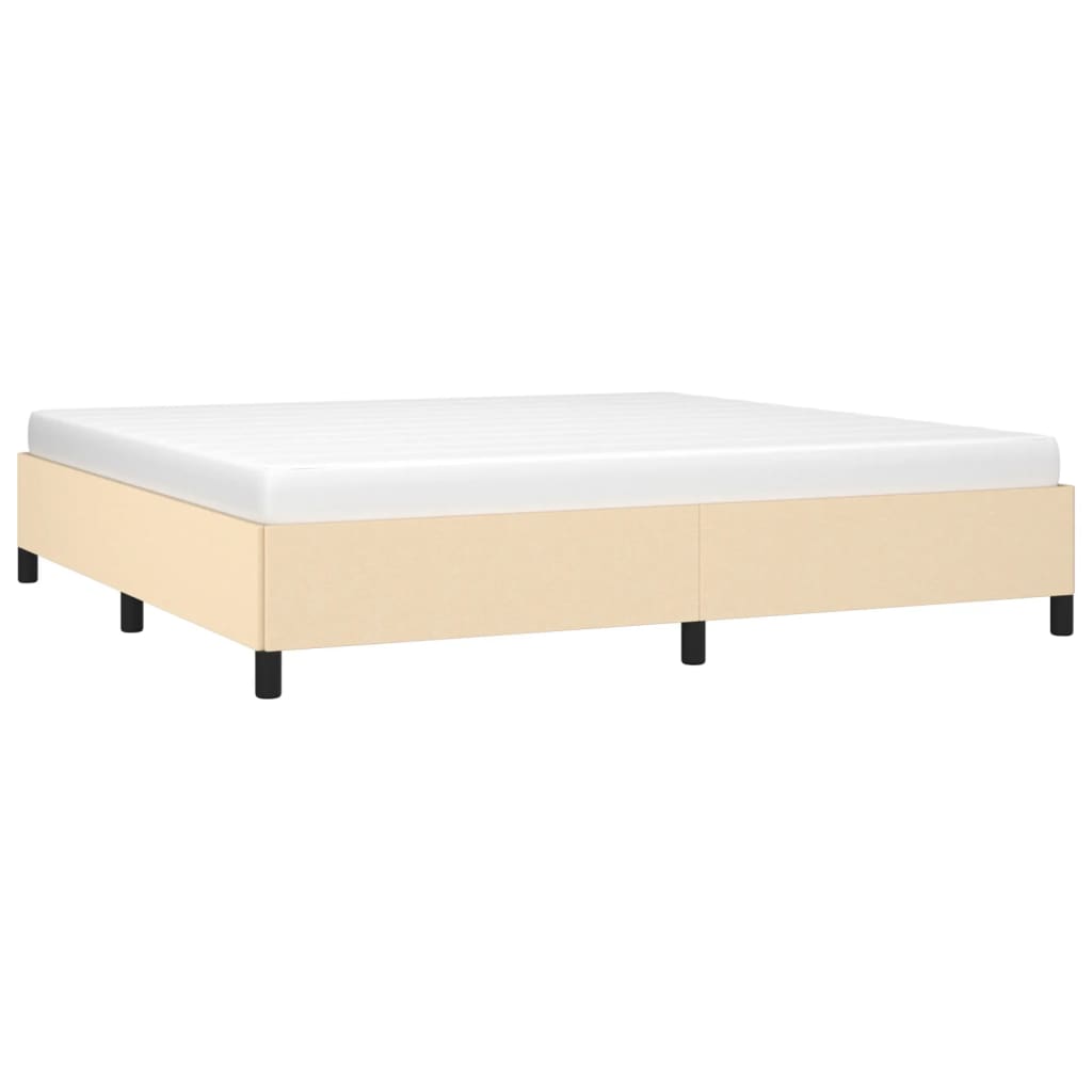 vidaXL Bedframe zonder matras stof crèmekleurig 200x200 cm afbeelding