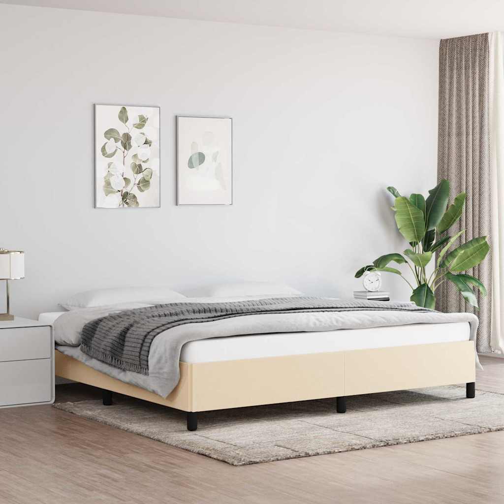 vidaXL sengeramme uden madras 200x200 cm stof cremefarvet