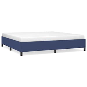 Rám postele bez matrace modrý 200 x 200 cm textil - obrázek 2