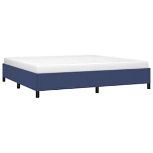 Rám postele bez matrace modrý 200 x 200 cm textil - obrázek 3