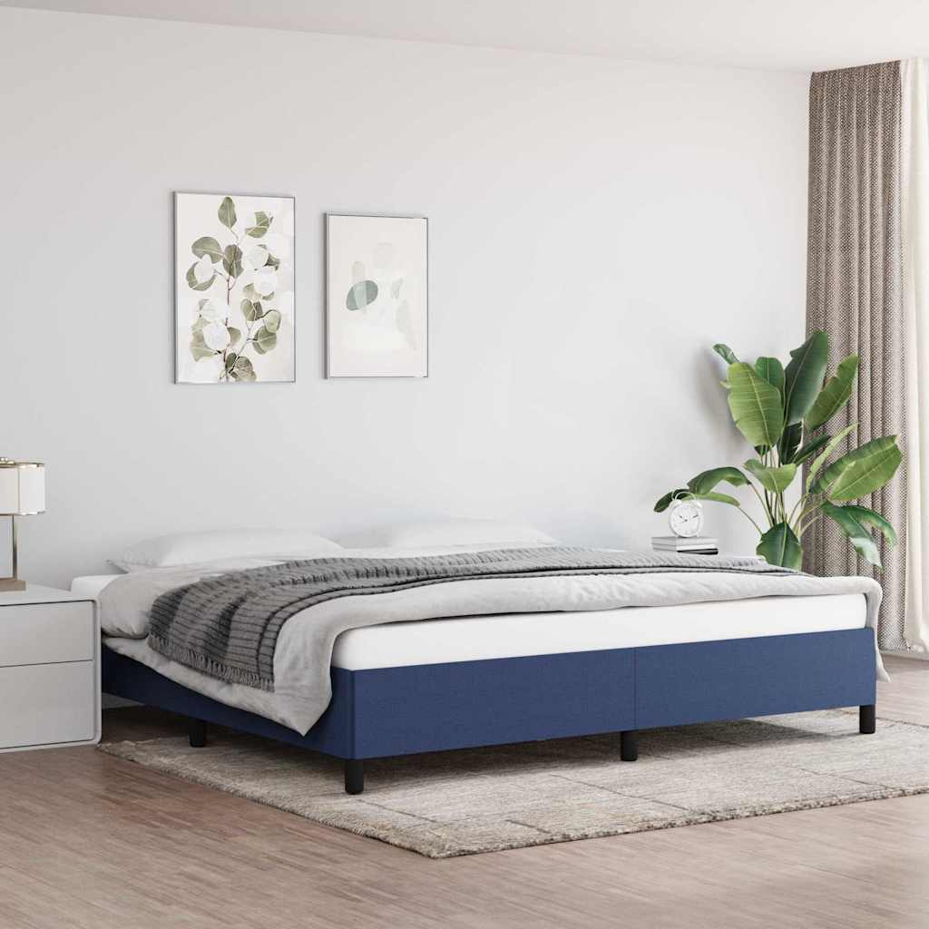 vidaXL Rama ��ka bez materaca, niebieska, 200x200 cm, obita tkanin�