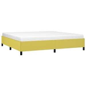 Rám postele bez matrace zelený 200 x 200 cm textil - obrázek 3