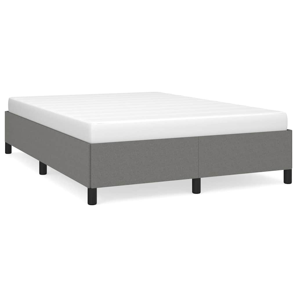 Posteljni okvir brez vzmetnice temno siv 137x190 cm blago