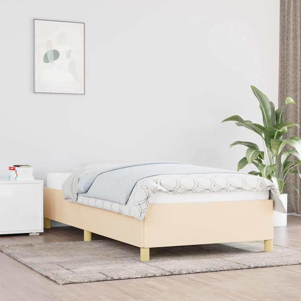vidaXL Rama ��ka bez materaca Kremowa 80x200 cm Tkanina