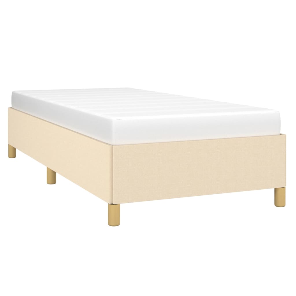 vidaXL Bedframe zonder matras 90x200 cm stof crèmekleurig afbeelding