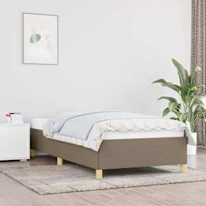 Rám postele bez matrace taupe 100 x 200 cm textil - obrázek 1