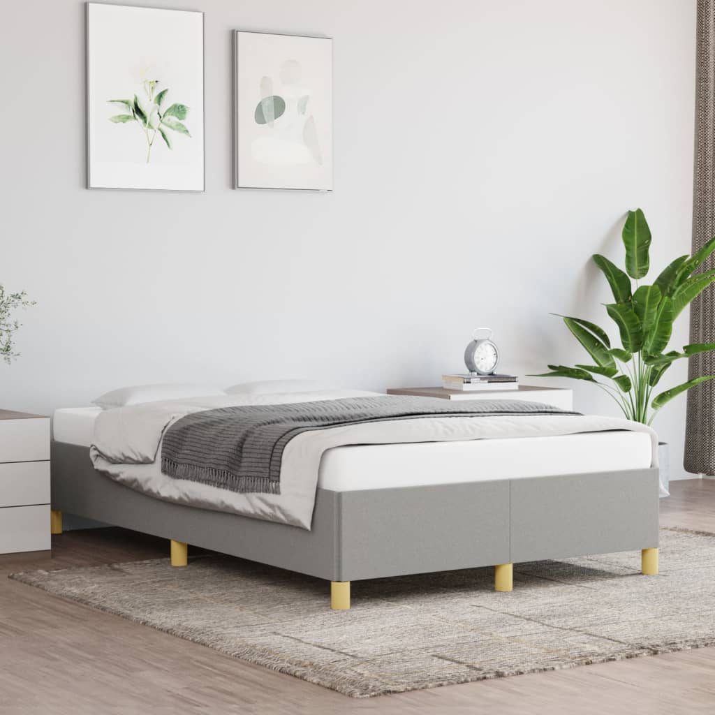 vidaXL Rama ��ka bez materaca, jasnoszara, 120x200 cm, obita tkanin�