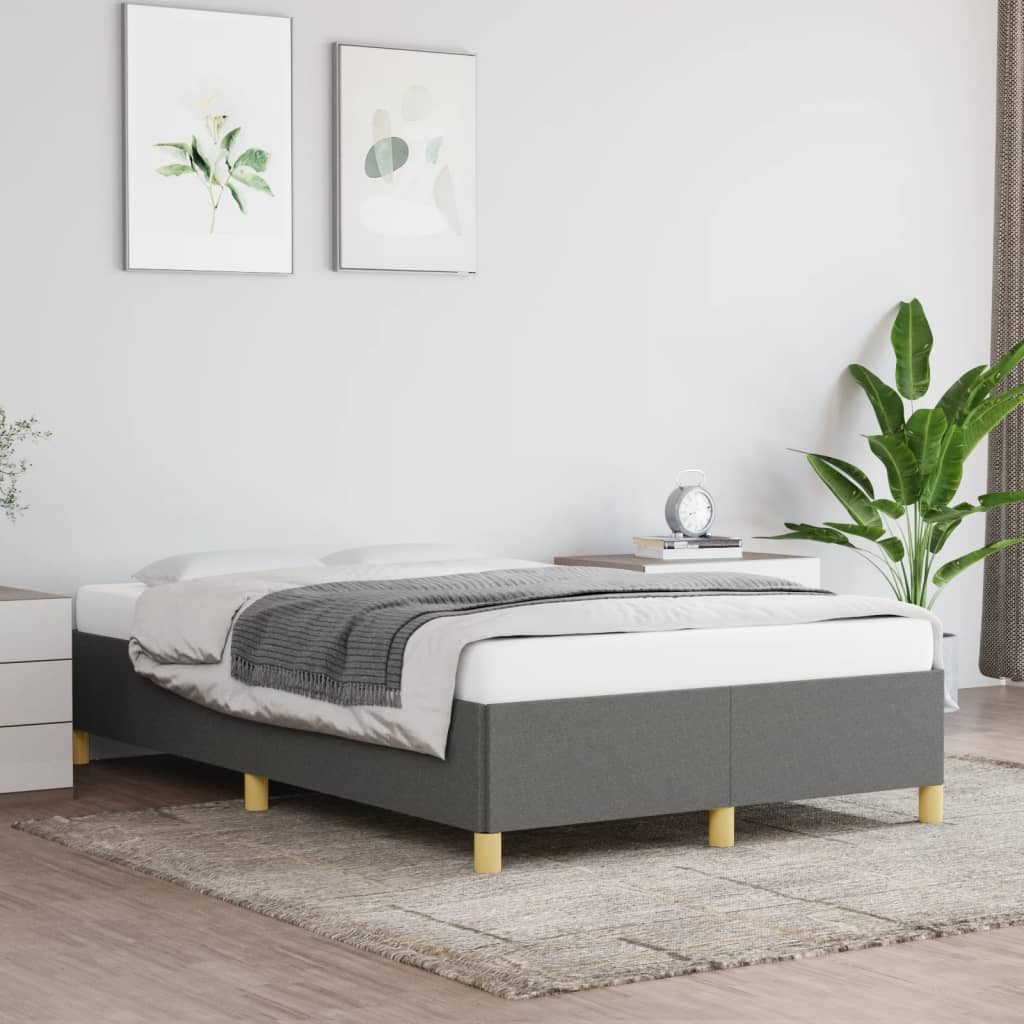 vidaXL Sengeramme uden madras Mørkegrå 120x200 cm Stof billede