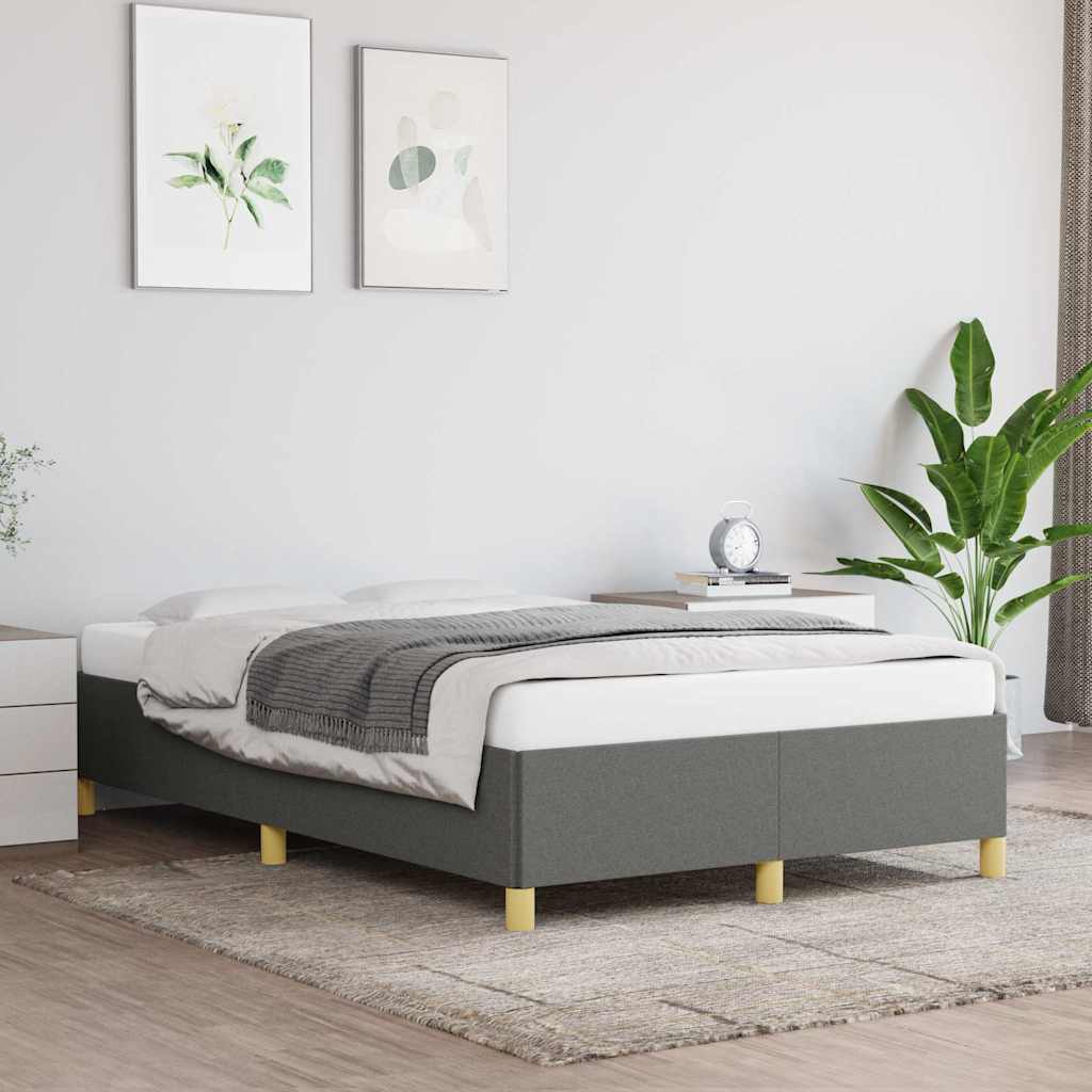 vidaXL Rama ��ka bez materaca, ciemnoszare, 120x200 cm, obita tkanin�