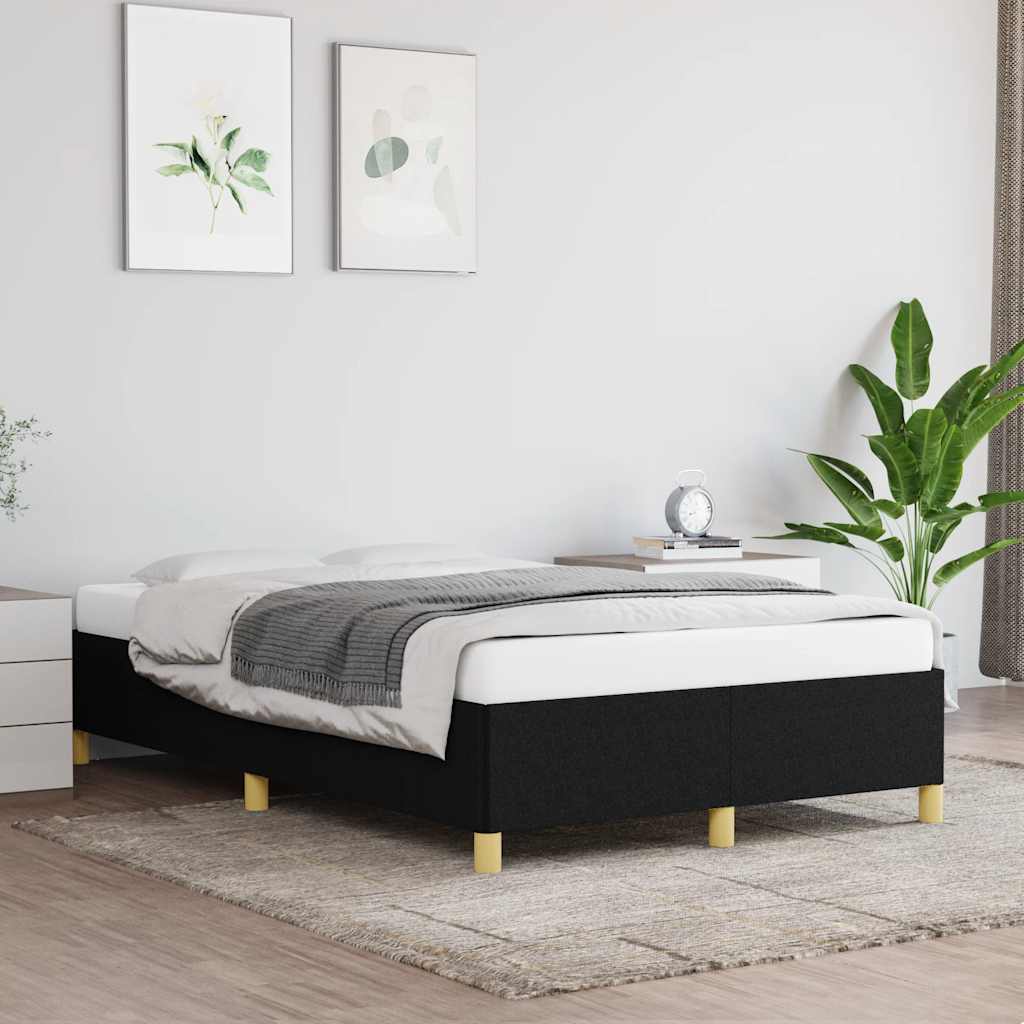vidaXL Rama ��ka bez materaca, czarna, 120x200 cm, obita tkanin�