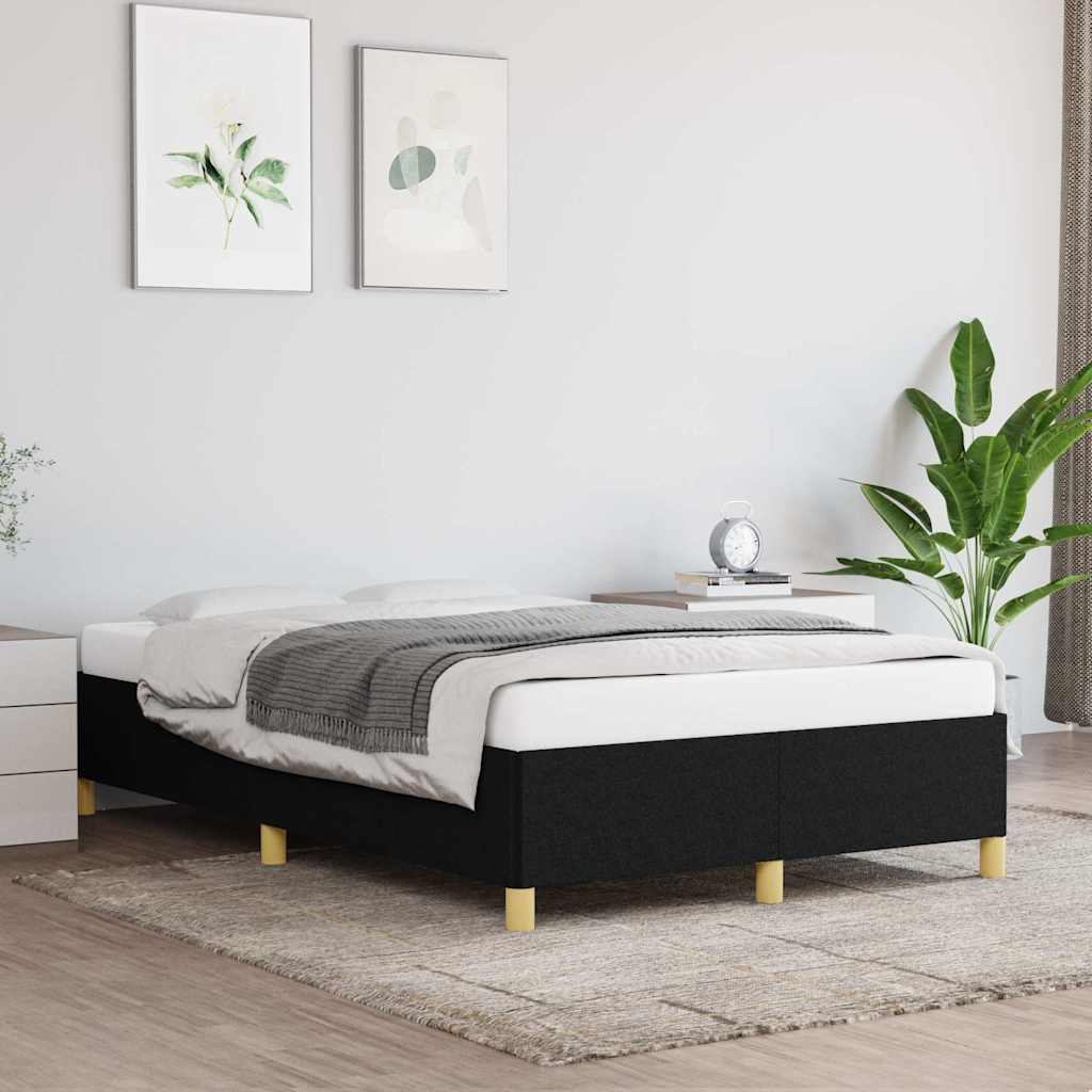 vidaXL Rama ��ka bez materaca, czarna, 120x200 cm, obita tkanin�